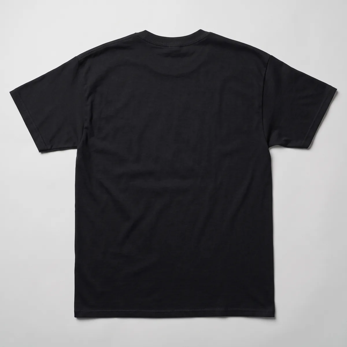 Playera adulto unisex negra, vista de espalda