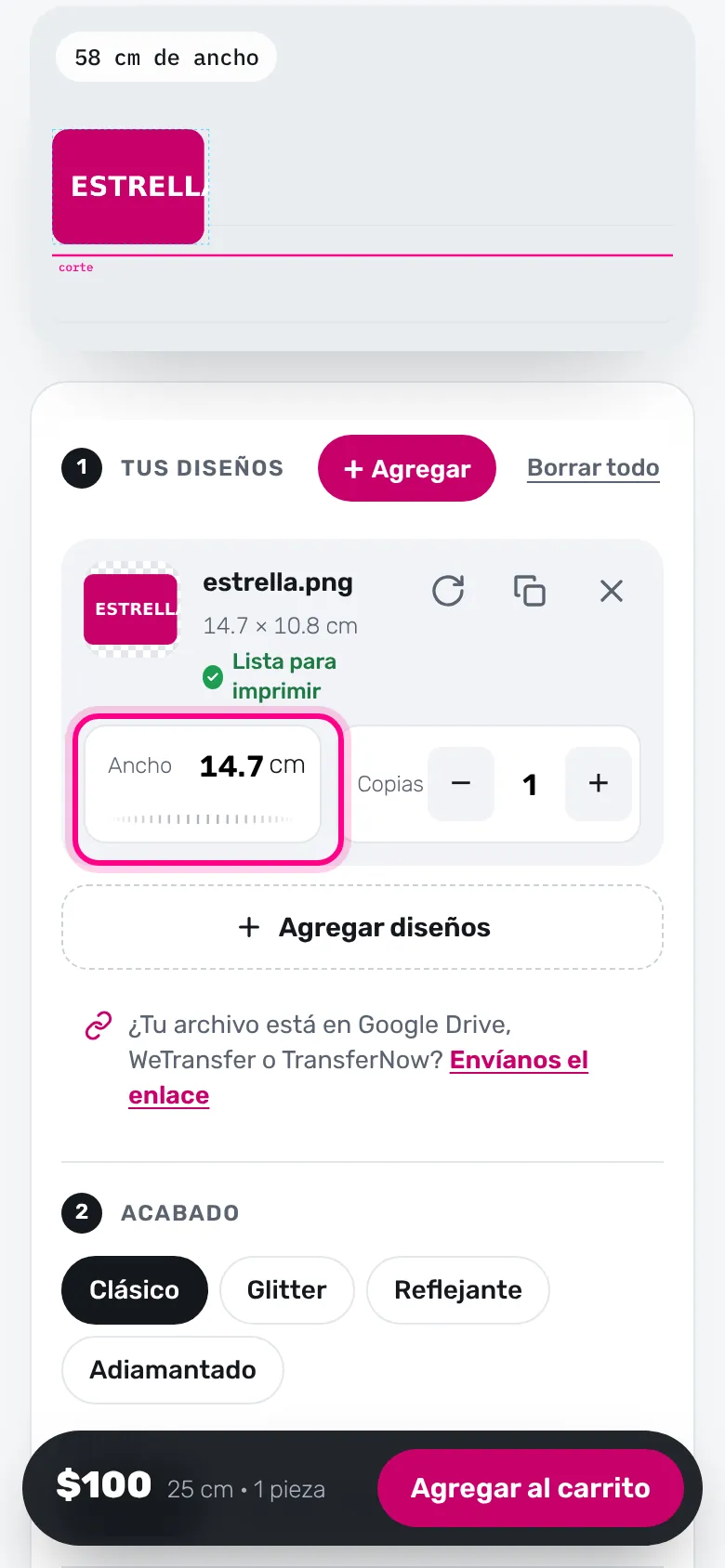 Escribe el ancho (celular)