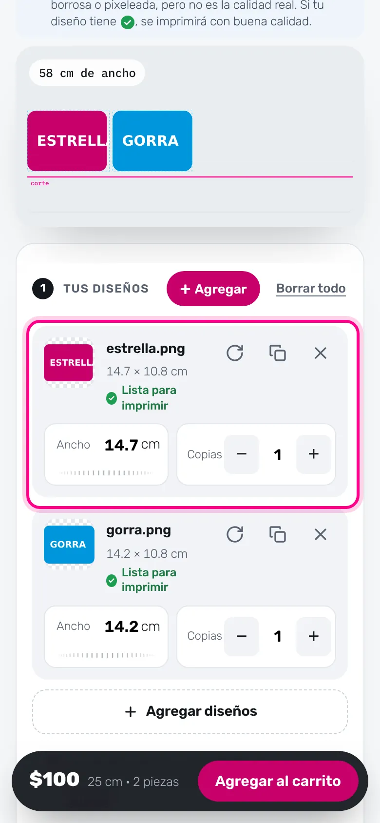 Revisa medidas y precio (celular)