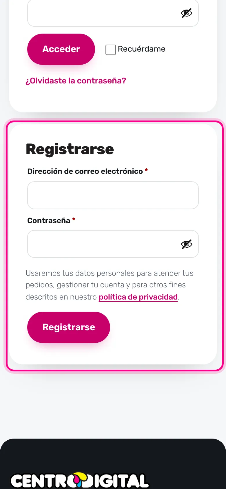 Entra a «Mi cuenta» (celular)