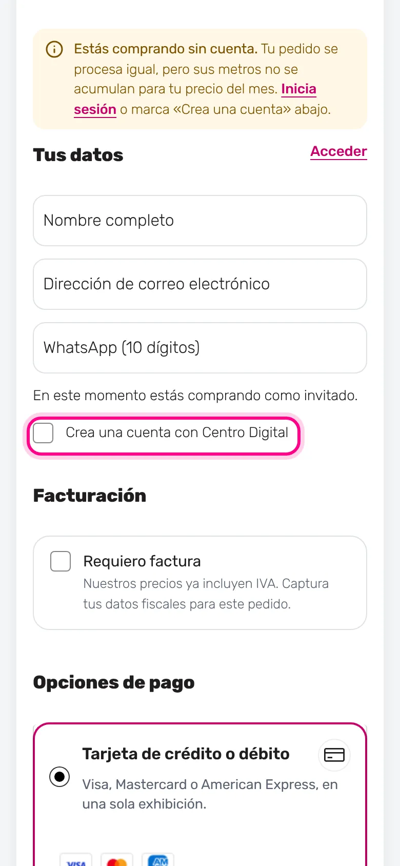 O créala al pagar (celular)