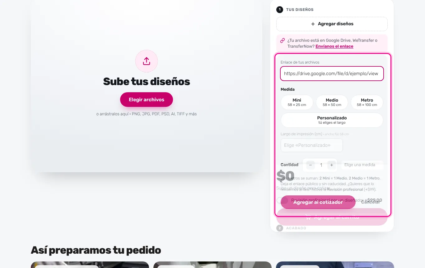 Pega tu enlace (computadora)