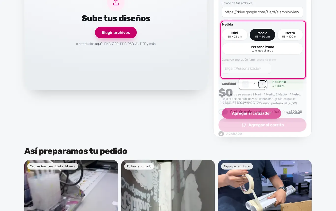 Elige medida y cantidad (computadora)