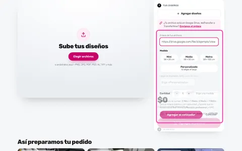 Manda tu archivo para DTF por enlace (Google Drive o WeTransfer)