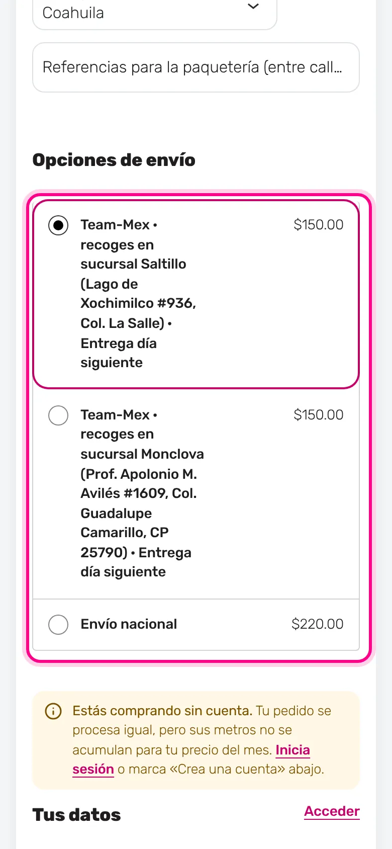 Team-Mex en Tamaulipas y Coahuila (celular)