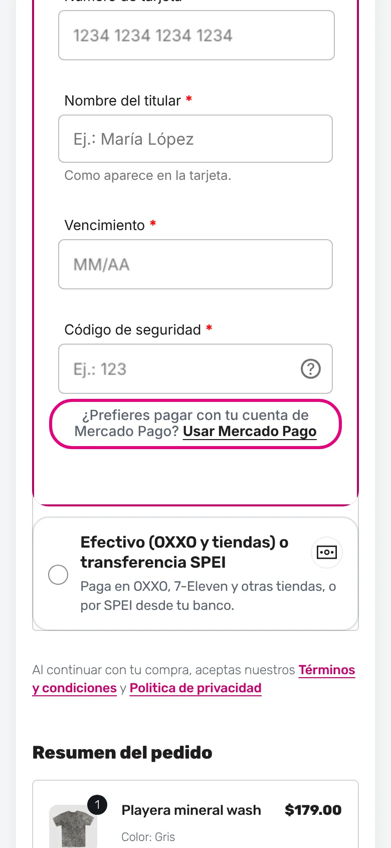 Toca «Usar Mercado Pago» (celular)