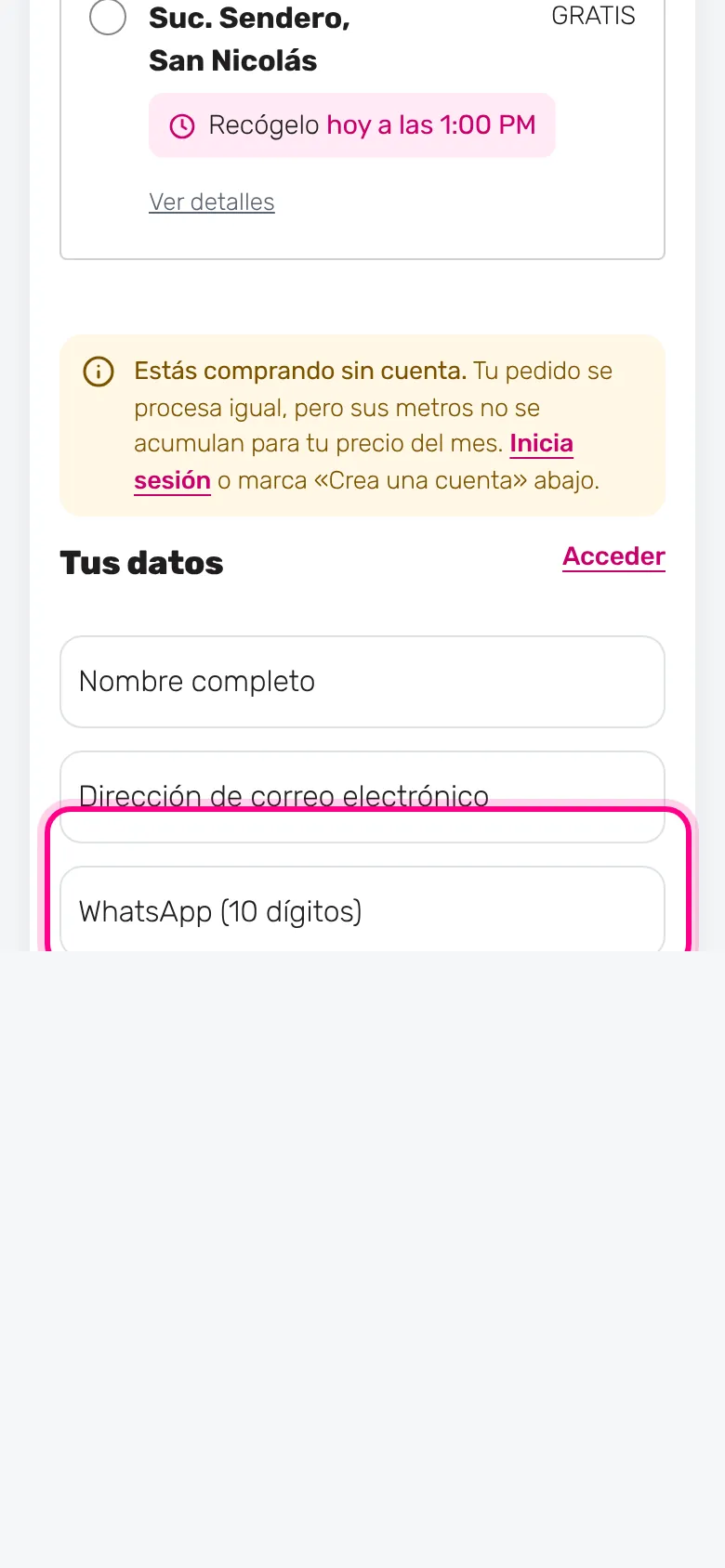 Elige efectivo o SPEI (celular)