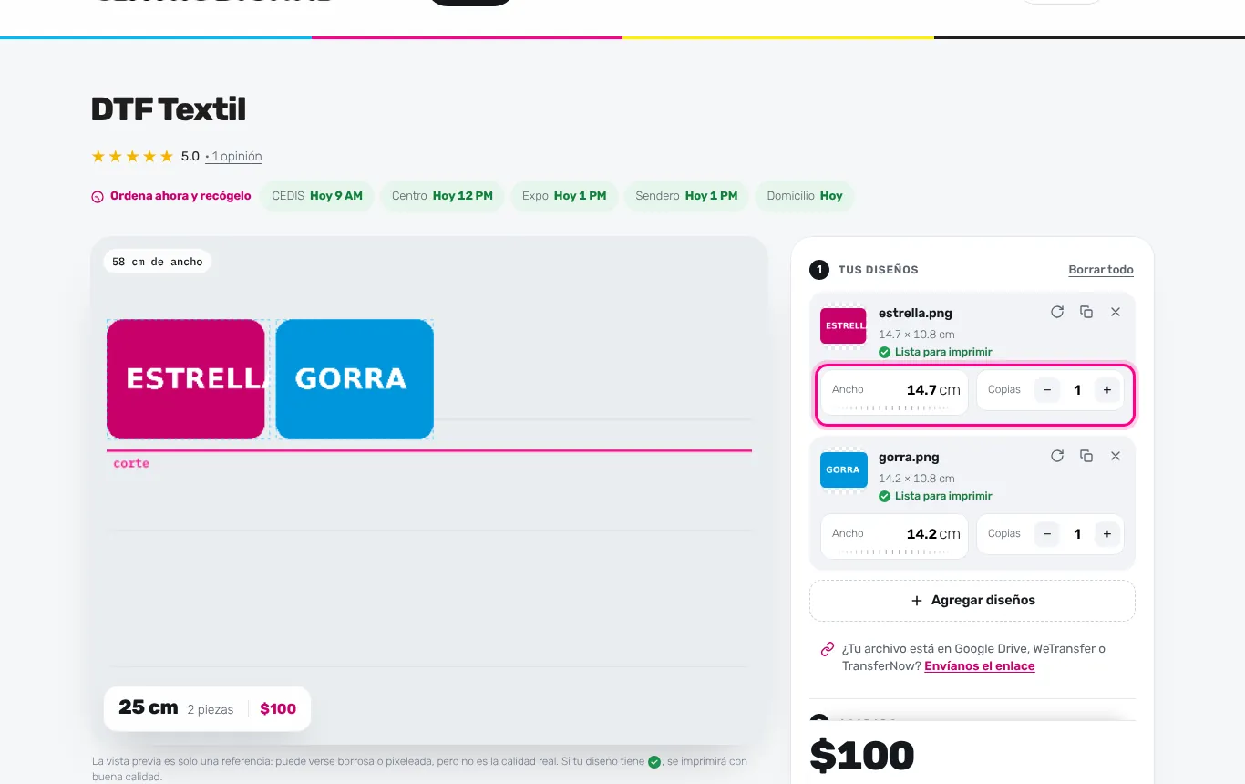 Ajusta medida y copias (computadora)