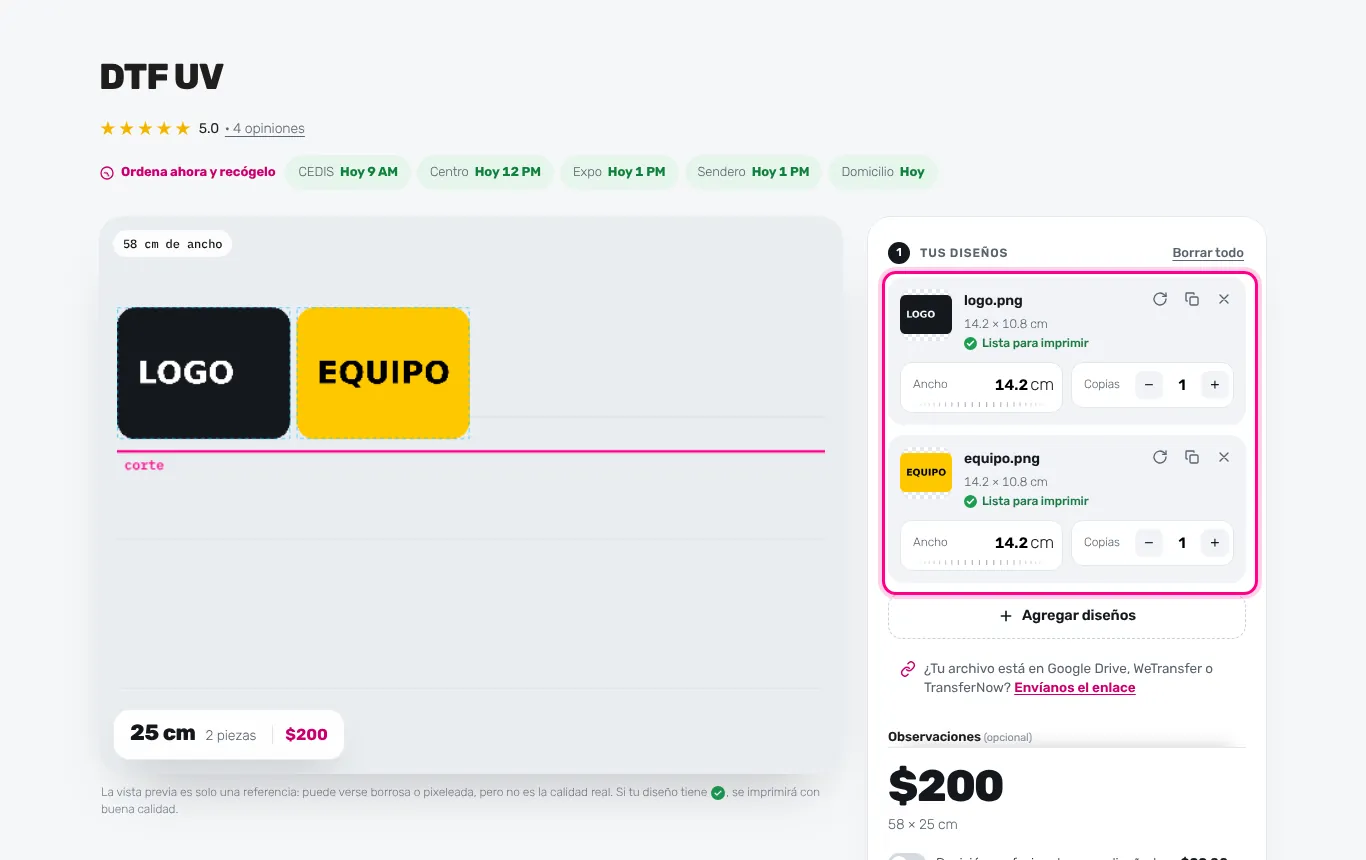 Sube y acomoda tus diseños (computadora)