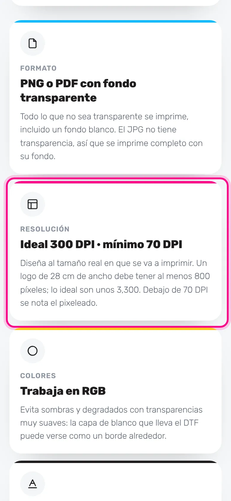 Cuida la resolución (celular)