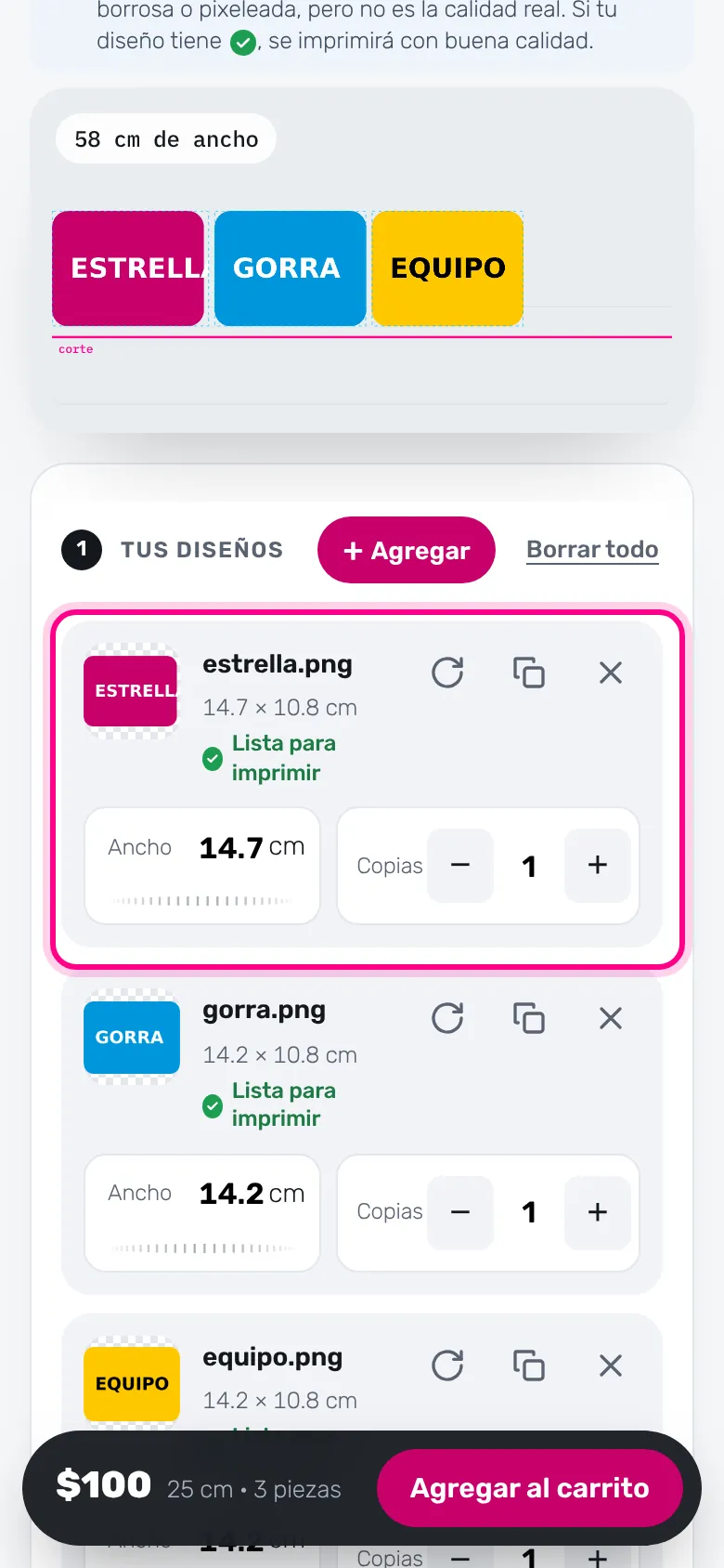Cada diseño tiene su tarjeta (celular)